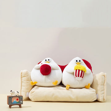 Chubby Couple Seagull Stuffed Animal Plush Toy with Plush Sofa